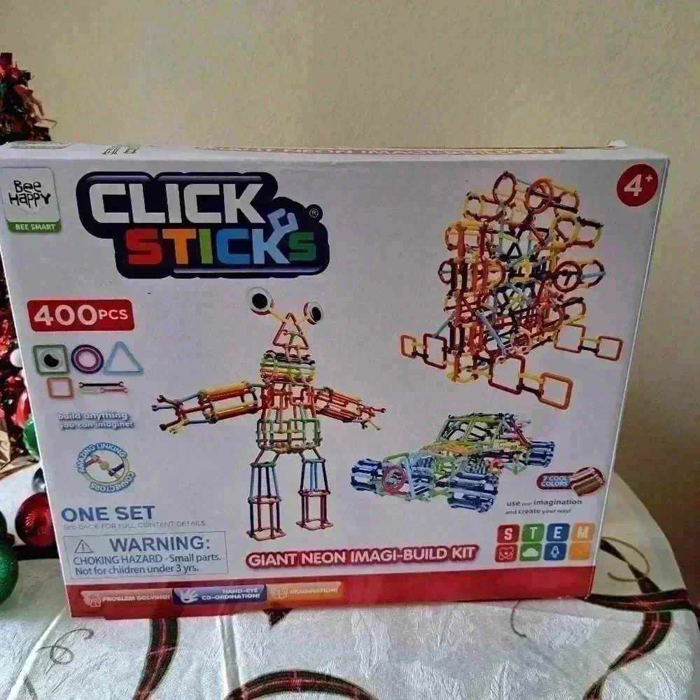 CLICK STICKS 400 PCS GIANT NEON IMAGI-BUILD KIT